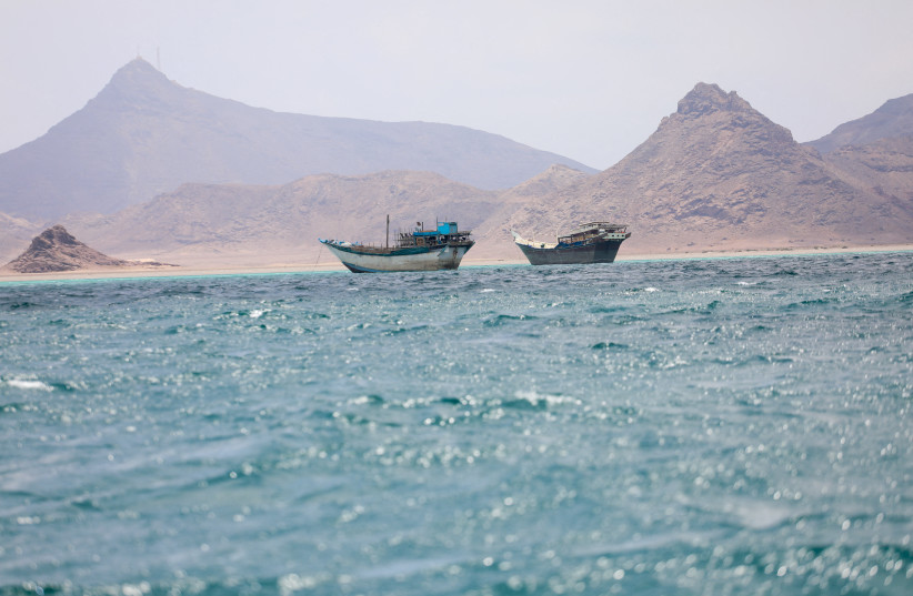 Boats float near the coast of Bab el-Mandeb, Yemen, April 2, 2026.