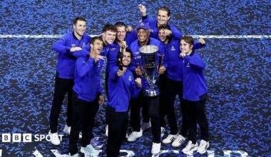 Team Europe including Carlos Alcaraz take a selfie with the Laver Cup