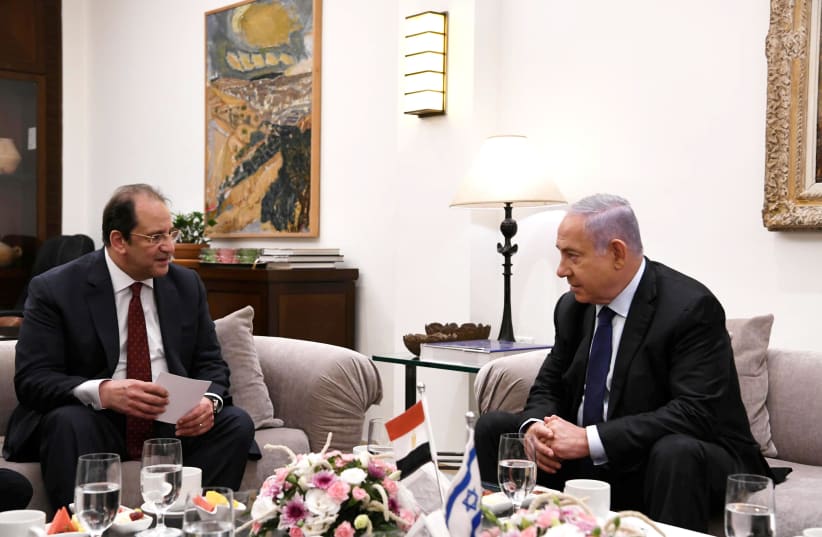 Prime Minister Benjamin Netanyahu meeting with Egyptian General Intelligence Directorate Director Abbas Kamel, June 30, 2021. 