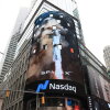 A view of the Nasdaq MarketSite after SpaceX company executives rang the opening bell to celebrate the launch of SpaceX's initial public offering (IPO) in New York on June 12, 2026.