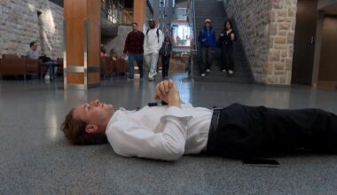 Why this Sask. university student lies down on the floor in public
