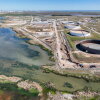 In an aerial view, the Strategic Petroleum Reserve storage at the Bryan Mound site is seen on October 19, 2022 in Freeport, Texas.