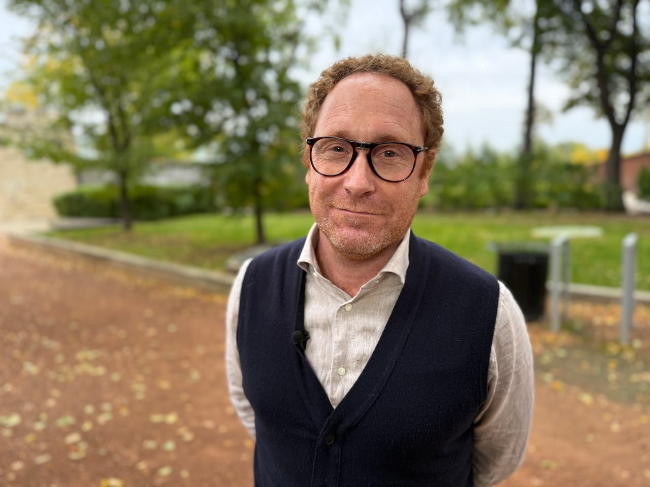 man standing in a park