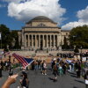 Columbia students organize dueling memorials and rallies both for Israel and Palestinians in Gaza on the one-year anniversary of the October 7th Hamas attack, on Oct. 7, 2024 in New York City.