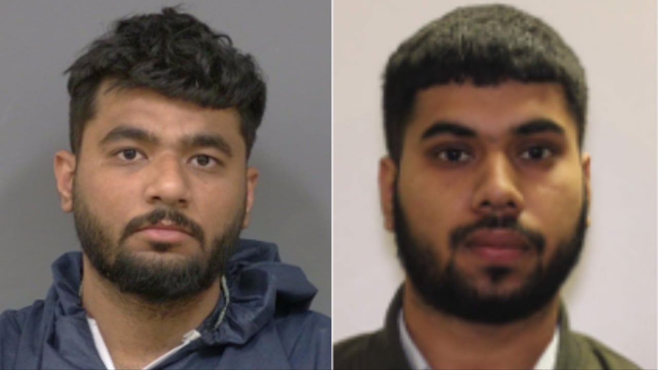 Mugshots of two bearded South Asian men.