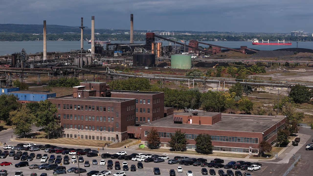 The Stelco Hamilton Works Production facility is seen from above.