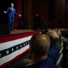 Defense Secretary Pete Hegseth speaks to senior military leaders at Marine Corps Base Quantico on Sept. 30, in Quantico, Va. In an unprecedented gathering, almost 800 generals, admirals and their senior enlisted leaders have been ordered into one location from around the world on short notice.