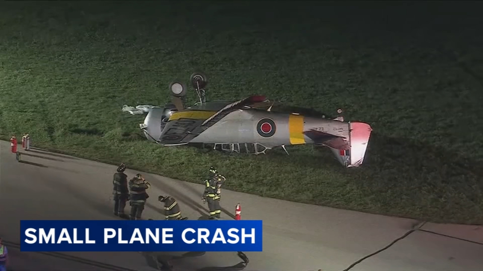 Historic T-6 Harvard 3 warplane from WWII crashes at Heritage Field Airport in Limerick Township, Pa.