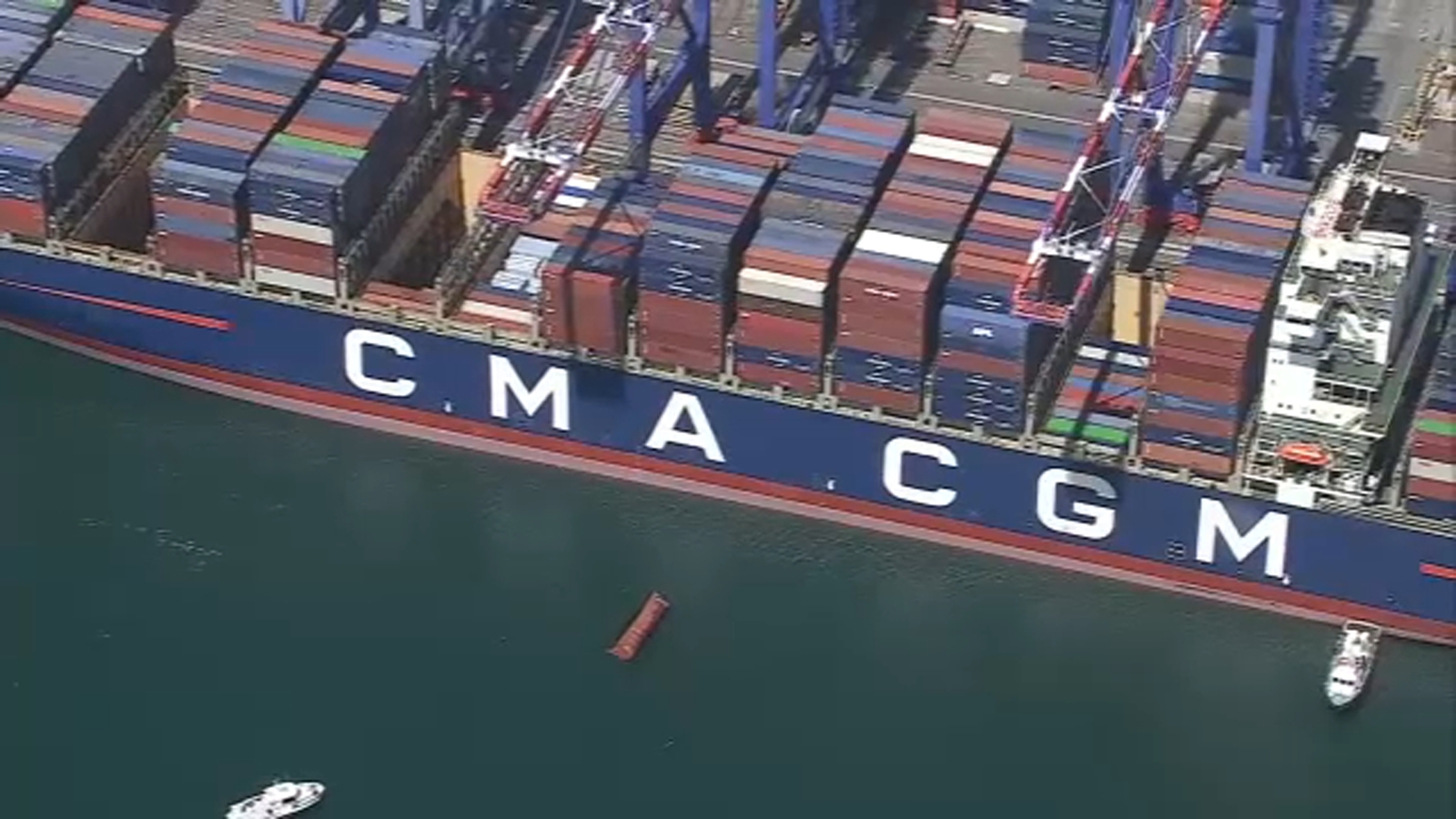 Several shipping containers fall off cargo ship, plunge into water at Port of Los Angeles