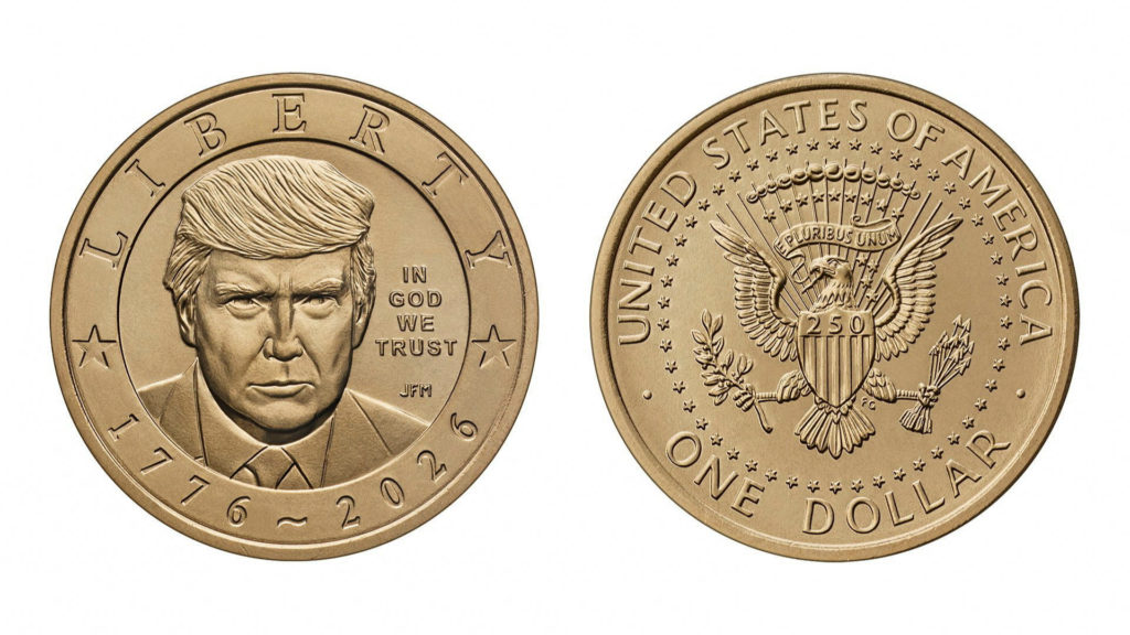 Handout image of a new coin, featuring U.S. President Donald Trump