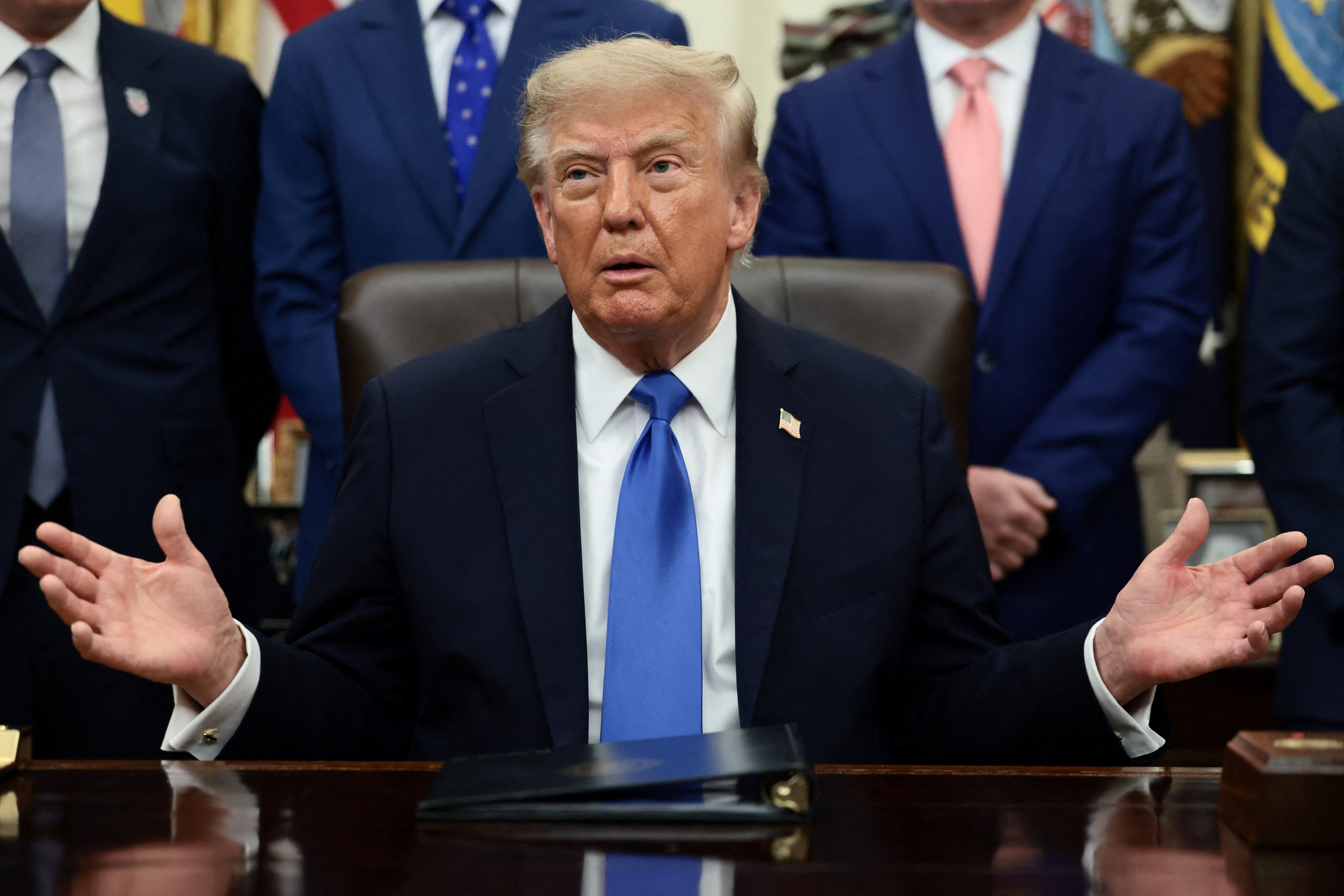 President Donald Trump told reporters that his threat to impose 50 percent tariffs on every aircraft Canada sells into the US began with a favor for a wealthy friend