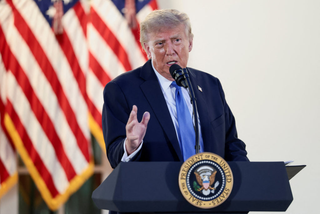 U.S. President Trump hosts a dinner in the Rose Garden at the White House in Washington