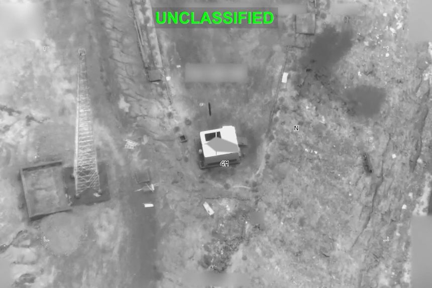 A screengrab from a video obtained from social media on September 1, 2026, shows a view shortly before what US Central Command said was a US strike on an Iranian military target.