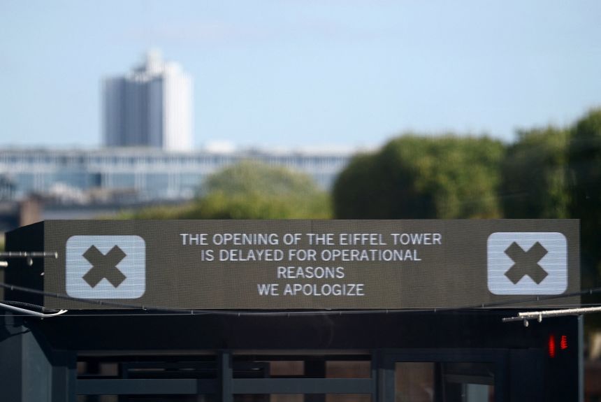 A sign reading 