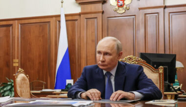 Russian President Putin attends a meeting with head of Tver region Korolyov in Moscow