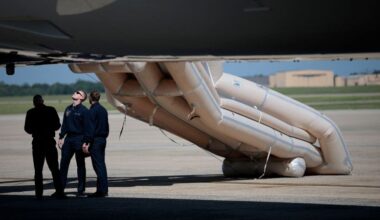 Emergency slide deploys on Qatari-gifted Air Force One before Trump departs for GOP convention