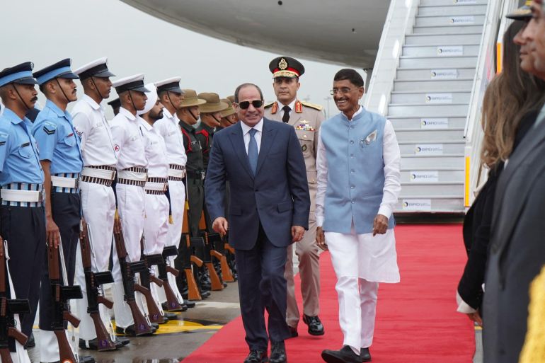 Egyptian President Abdel Fattah el-Sisi arrives to attend the BRICS Summit in New Delhi, India, on September 11, 2026