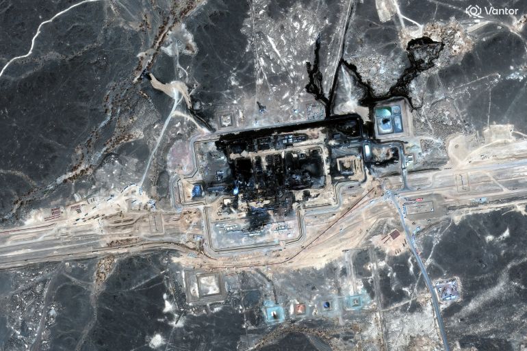 A satellite image shows the Saudi Arabia East-West pipeline after it was attacked on September 11