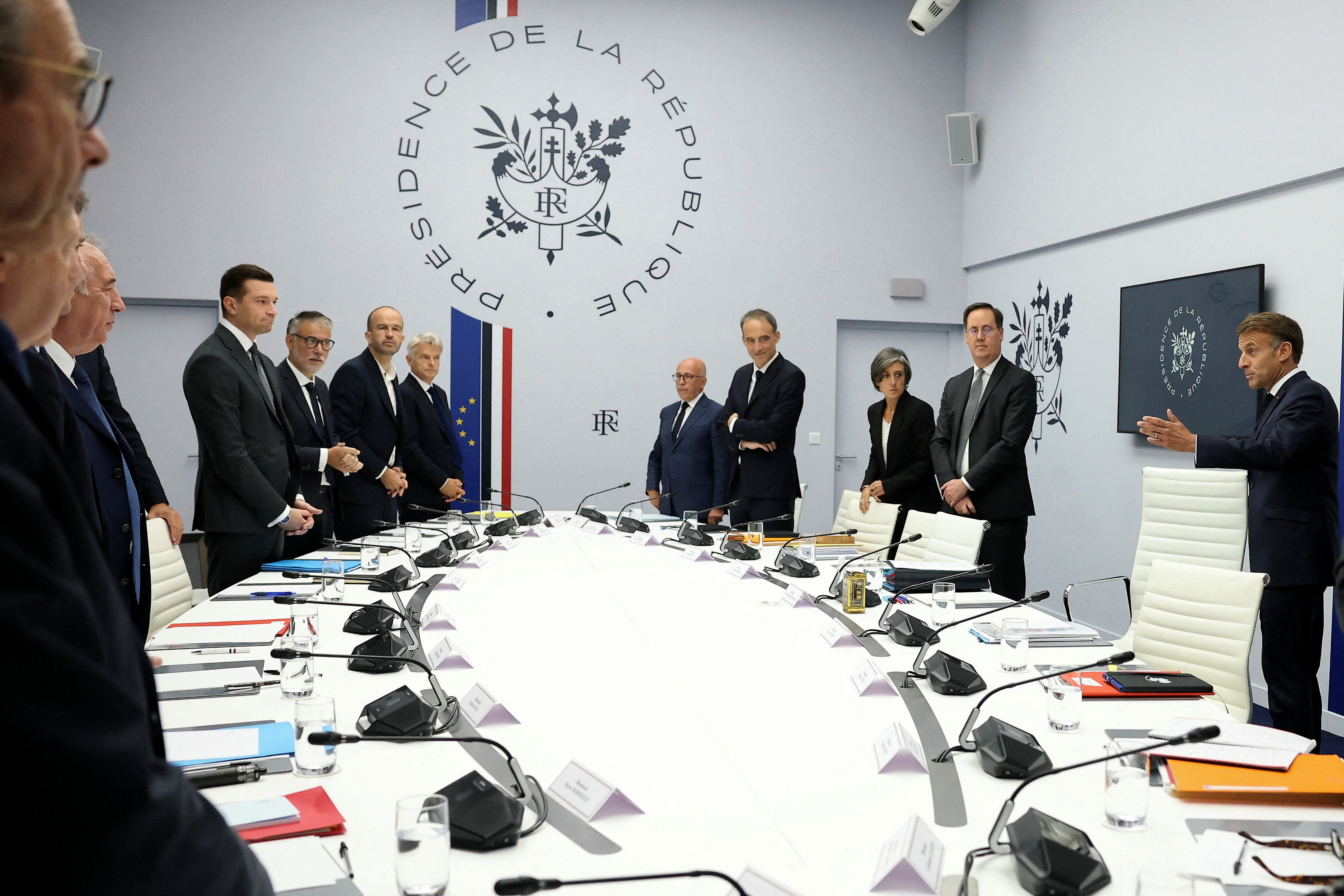 Emmanuel Macron welcomes candidates for the 2027 presidential election and party leaders at the presidential Elysee Palace in Paris on September 18, 2026