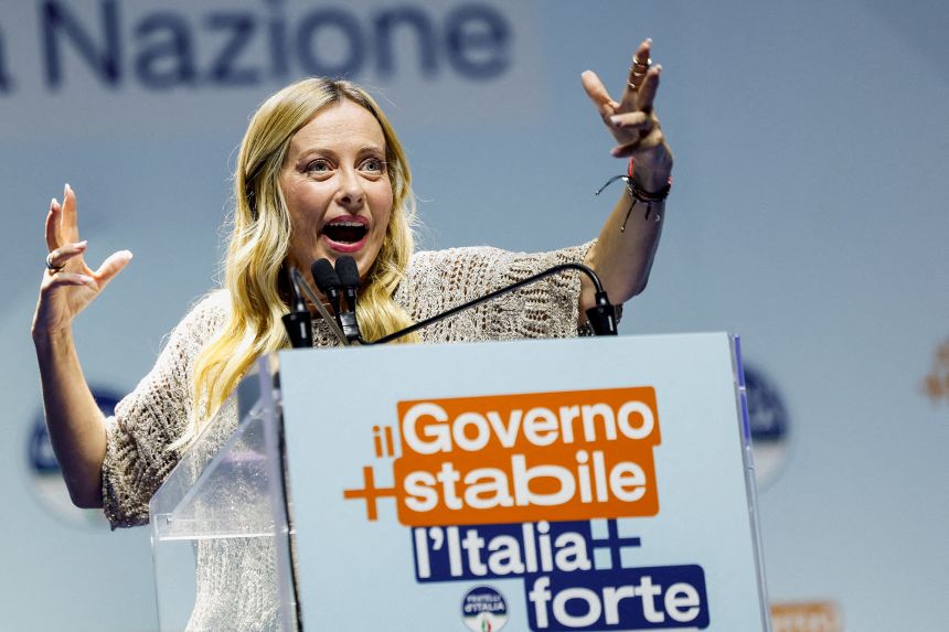 Italian Prime Minister Giorgia Meloni, pictured in Bari, Italy, on September 4, has also cleaved from the AfD, instead hoping to situate her Brothers of Italy party into the political mainstream.