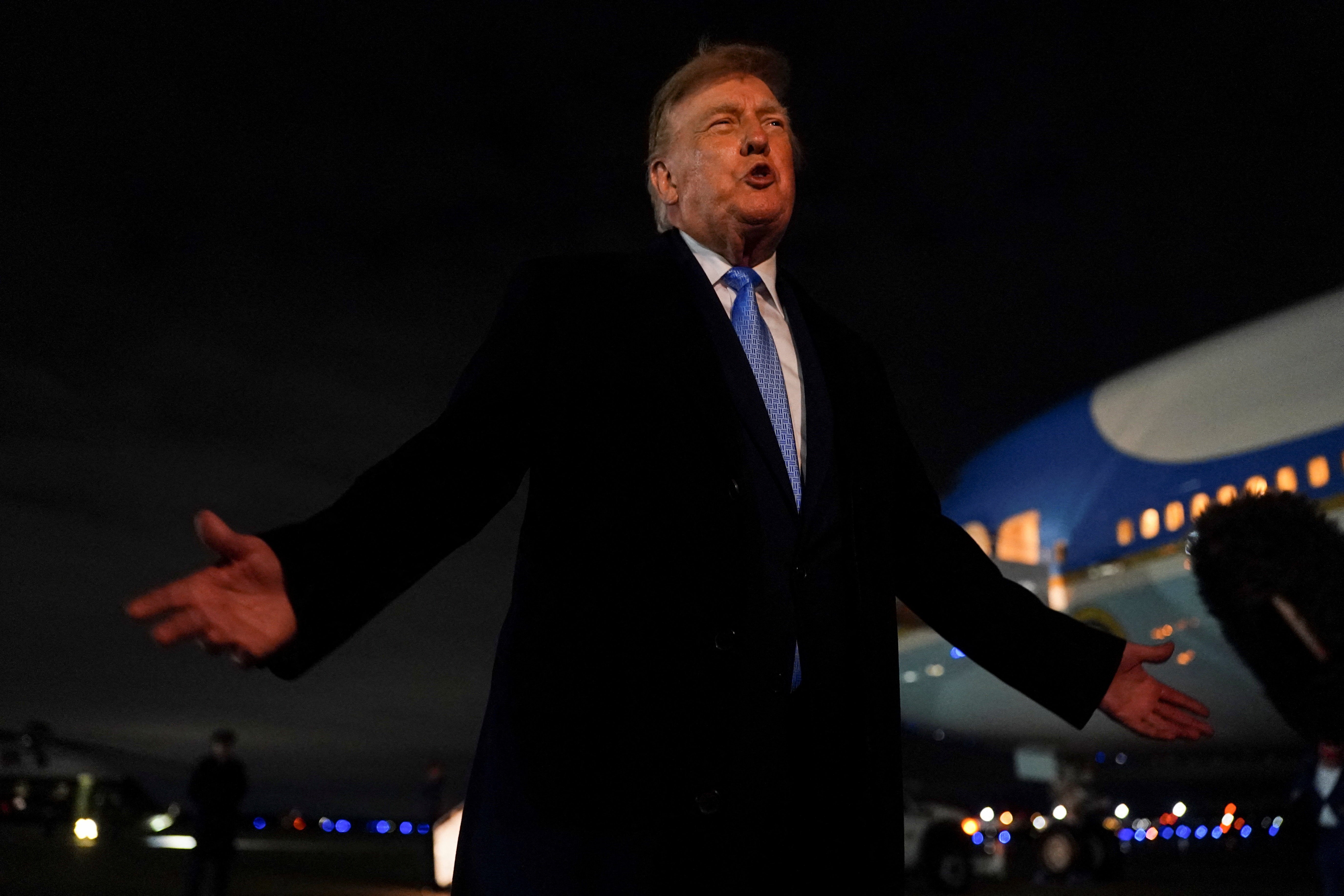 Trump told reporters on Sunday evening that the suspects in the RAF Fairford attack were migrants, which turned out to be untrue