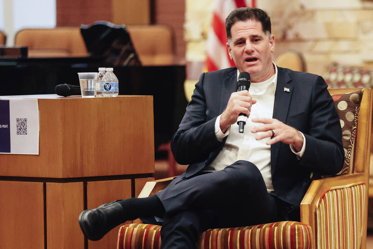 Former Minister of Strategic Affairs of Israel Ron Dermer speaks at Congregation Ner Tamid on W ...