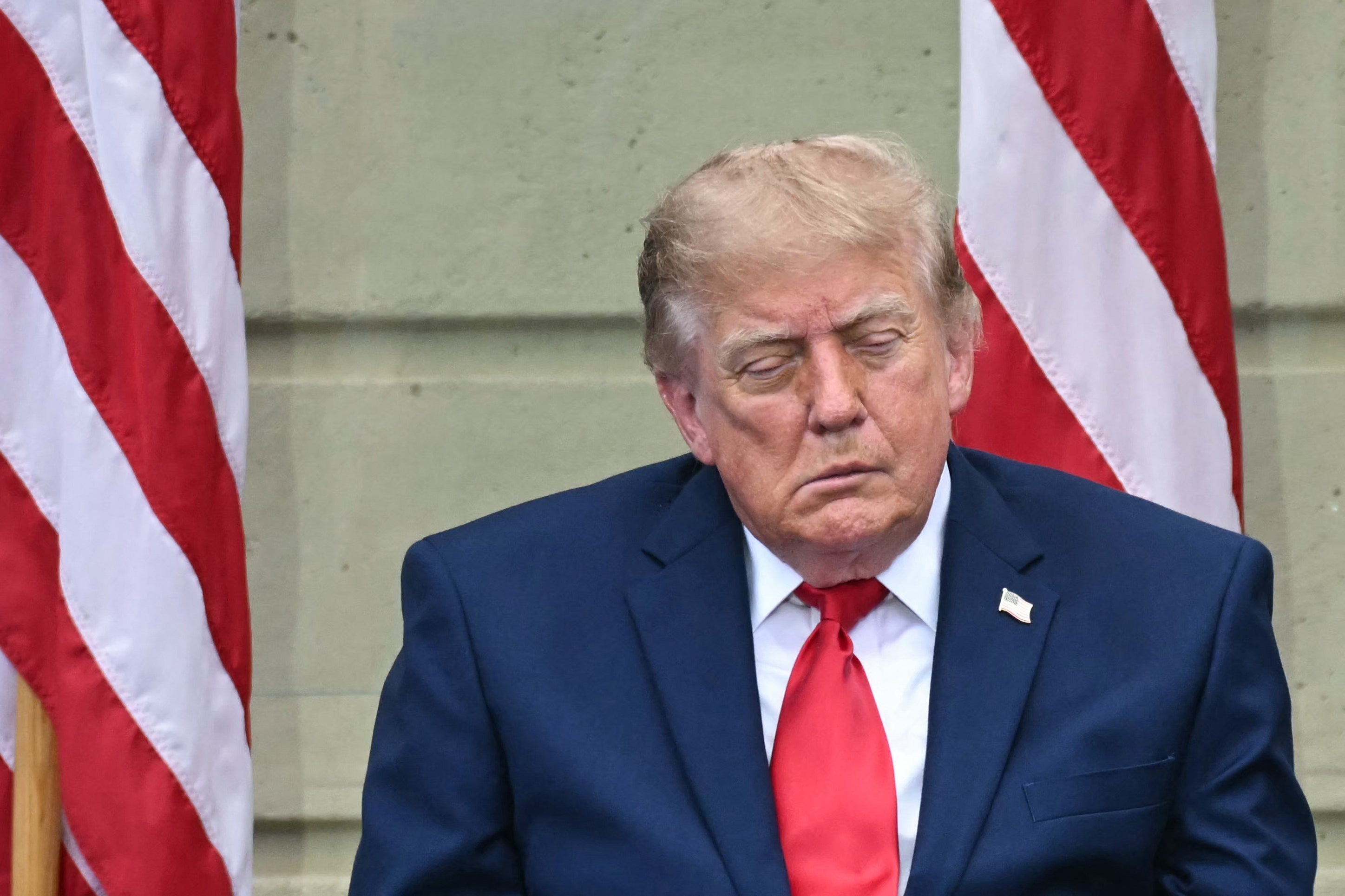 Viewers watching a livestream of President Donald Trump at the Pentagon 9/11 remembrance ceremony commented that he appeared “tired,” with some accusing the commander-in-chief of falling asleep