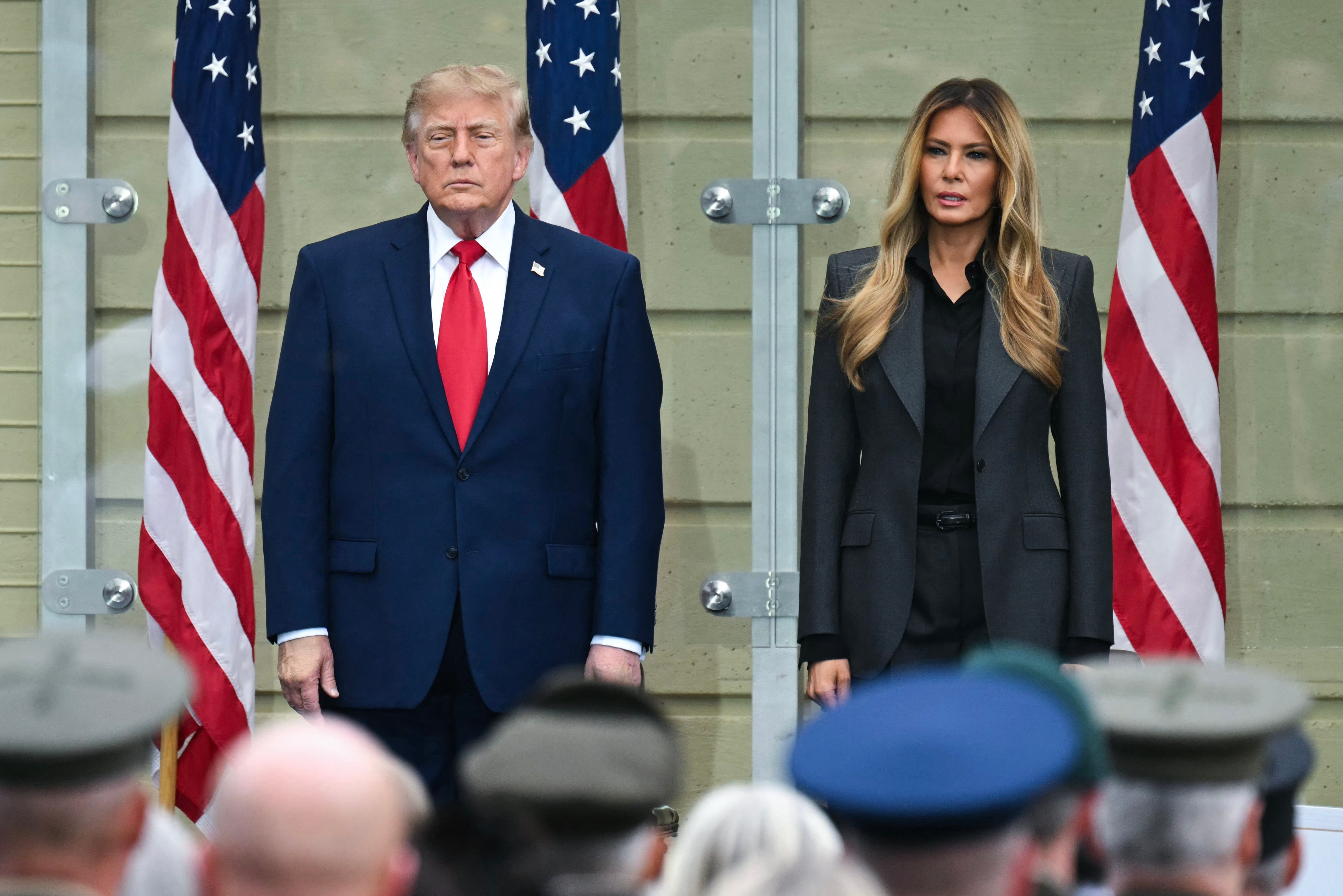 President Donald Trump and first lady Melania during the commemoration of those who died in the Pentagon attack on 9/11