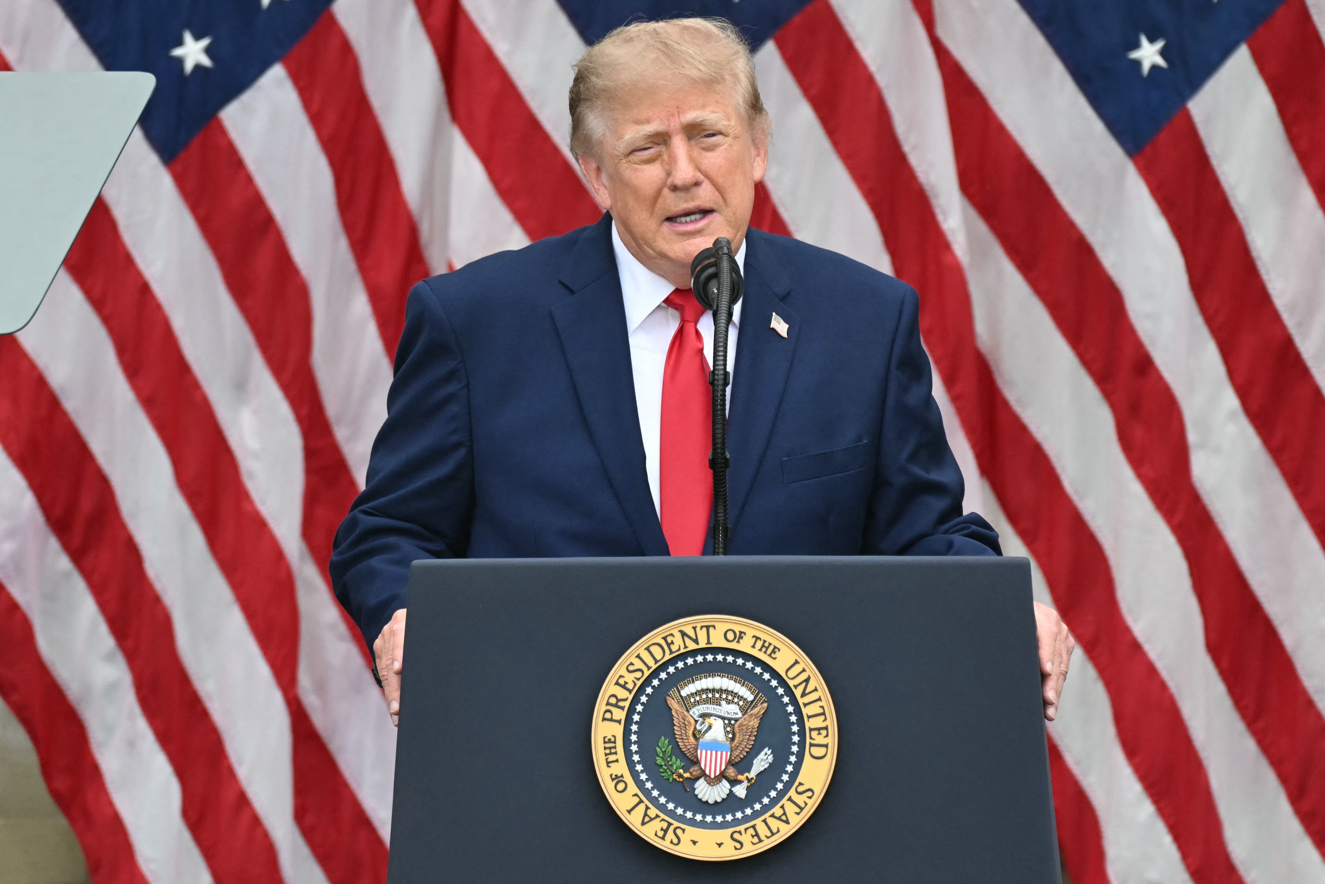 Political speeches are prohibited at the New York ceremonies, but Trump and Defense Secretary Pete Hegseth both spoke at the Pentagon, where commenters said the president looked ‘tired’