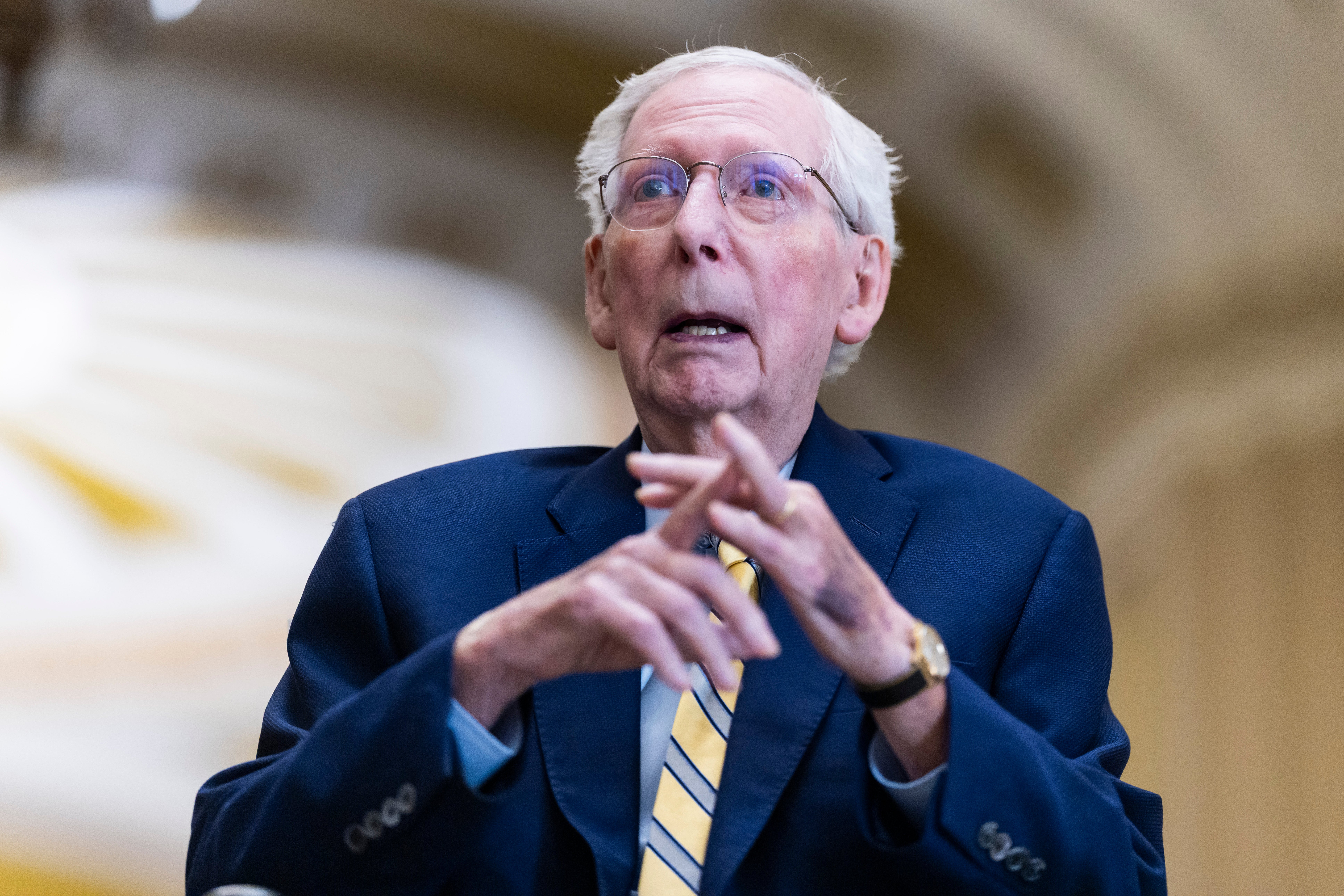 McConnell returned to Capitol Hill to cast a vote, as the chamber decided on a nomination to fill an opening on a district court bench in Ohio
