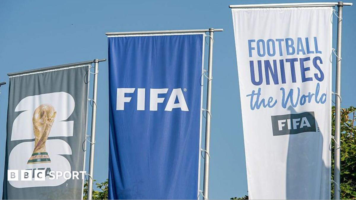 Fifa flags outside its global headquarters in Zurich, Switzerland, in July 2026