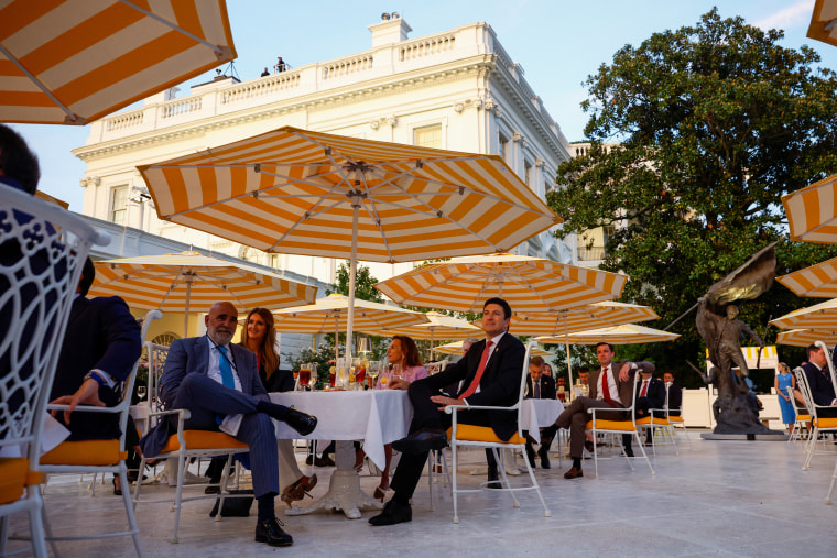 President Trump Hosts Rose Garden Dinner At The White House