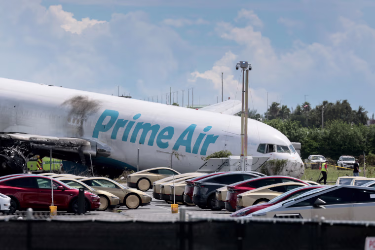 Amazon cargo plane crashes at Miami International Airport.