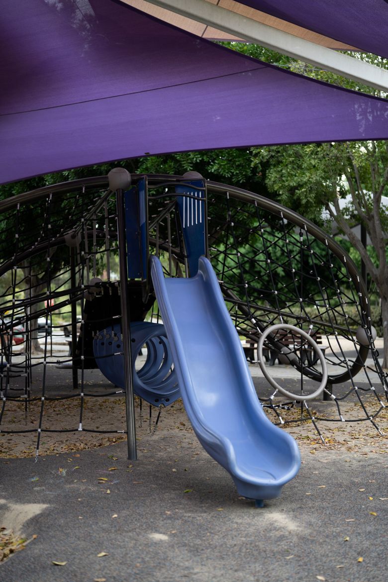 A view of the playground slide at Boreal Plunge Park in Ladera Ranch on Friday, September 18.