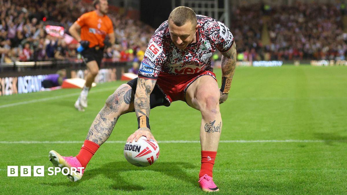 Josh Charnley grounds the ball