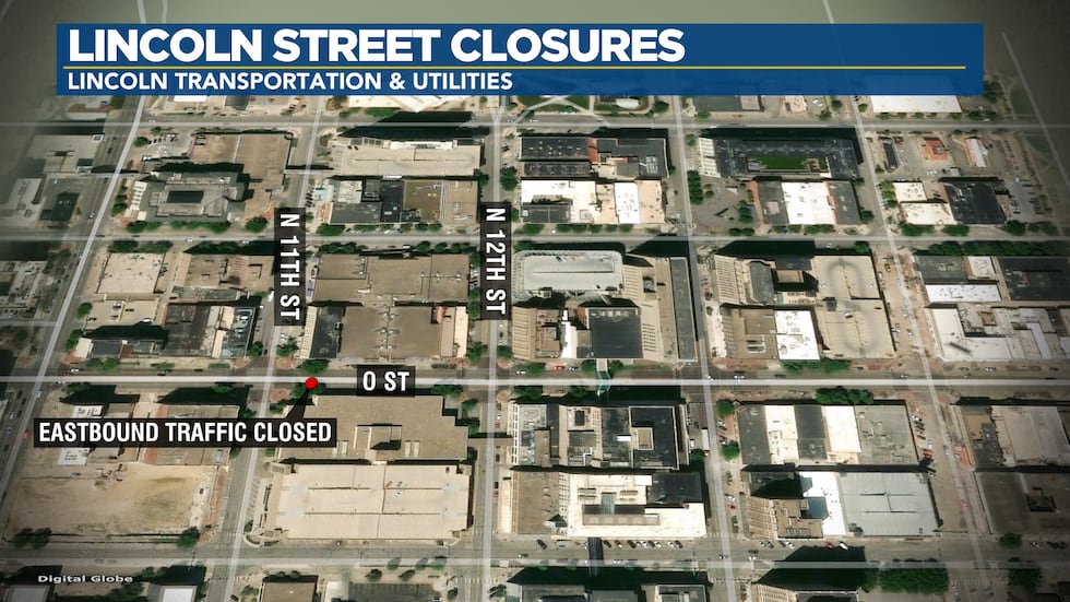 Eastbound O Street between 11th and 12th streets will close Wednesday through Friday, Oct. 2,...