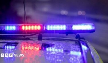 Flashing police lights.