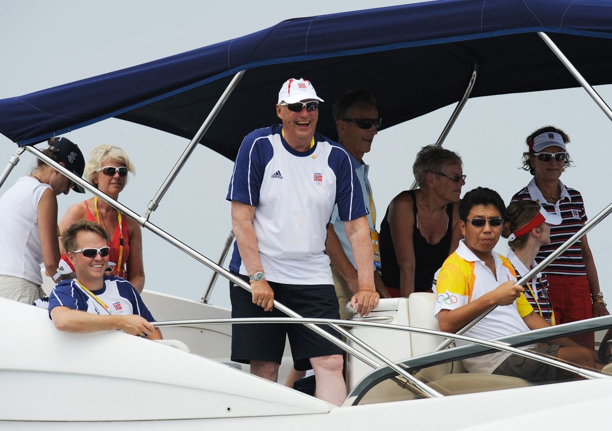 King Harald V of Norway at the 2008 Beijing Olympic Games August 13, 2008 in Qingdao, China