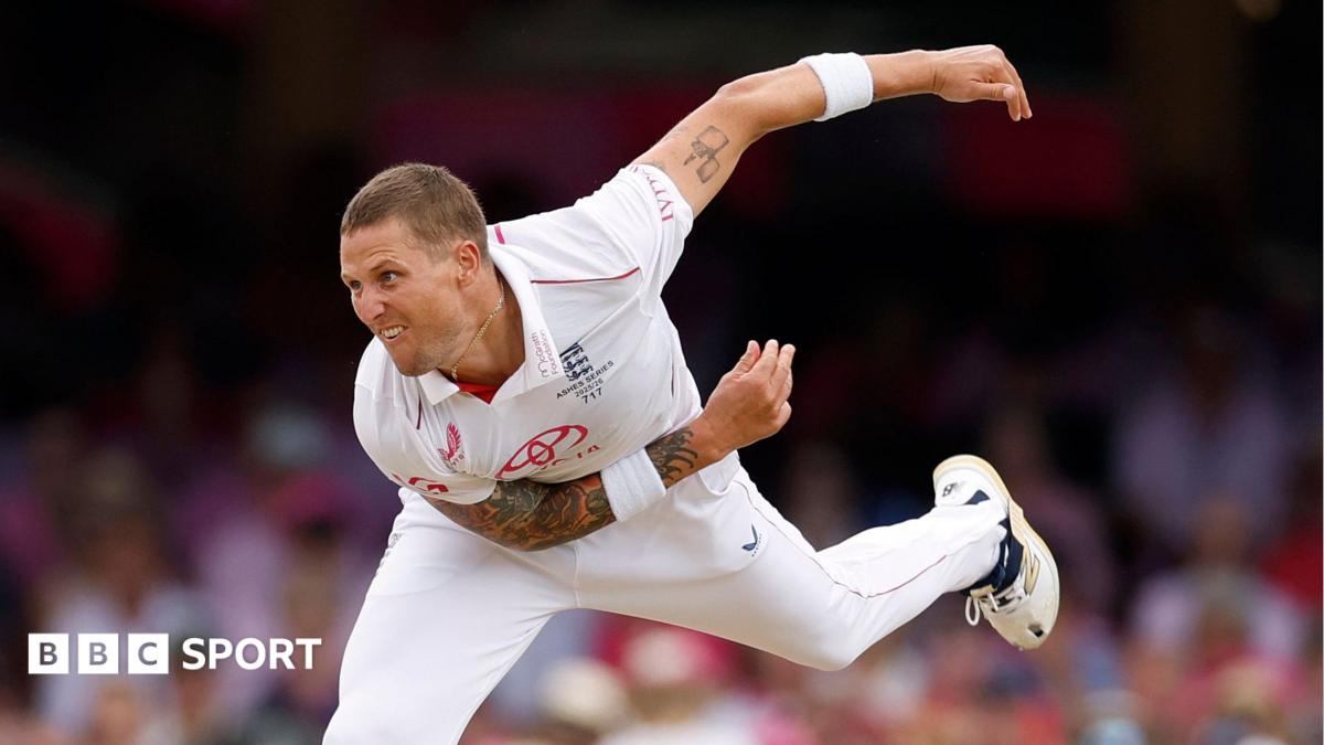 Brydon Carse bowling for England