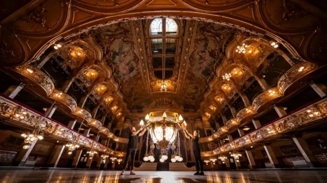 Photo showing inside of Blackpool Tower Ballroom