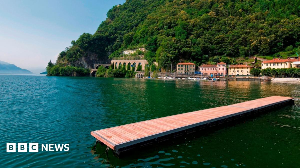 A photo of a pontoon at Dongo on Lake Como from 2011.