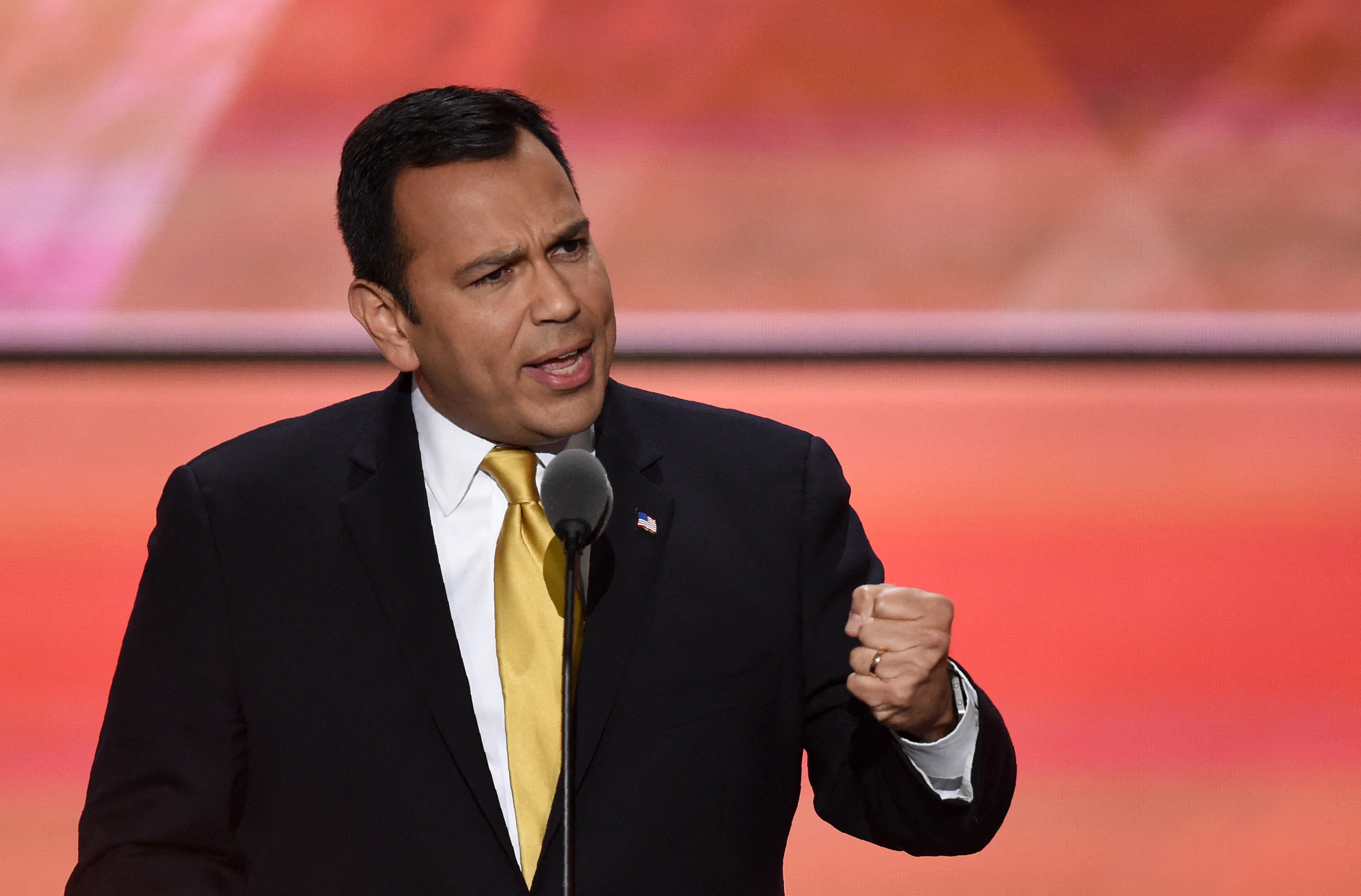 Kentucky State Senator Ralph Alvarado, Jr., speaks on the third day of the Republican National Convention in Cleveland, Ohio, on July 20, 2016.
