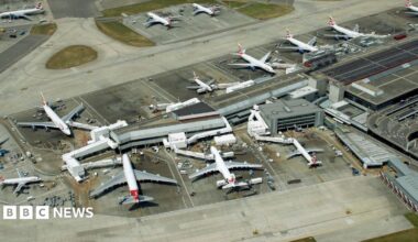 Aerial view of Heathrow Airport