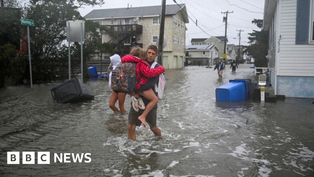 Nor'easter storm brings coastal flooding, as New York and New Jersey declare emergency - BBC