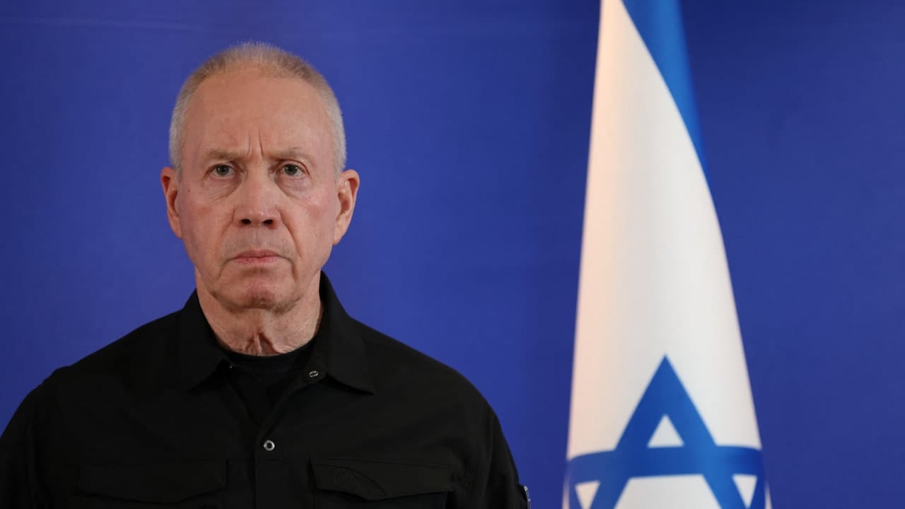 Former Israeli Defense Minister Yoav Gallant attends a press conference shortly after he was sacked by Israeli Prime Minister Benjamin Netanyahu who cited a lack of trust, at the Ministry of Defense in Tel Aviv, Israel November 5, 2024.