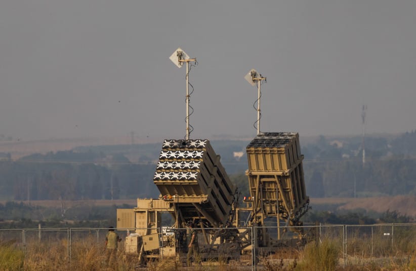 Iron Dome batteries are seen stationed near the southern Israeli city of Sderot, August 6, 2022