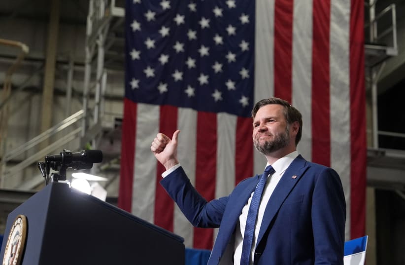 US Vice President JD Vance arrives to discuss anti-fraud initiatives during a visit to Wisconsin Air National Guard's 128th Air Refueling Wing at Milwaukee Mitchell Airport in Milwaukee, Wisconsin, US July 8, 2026.
