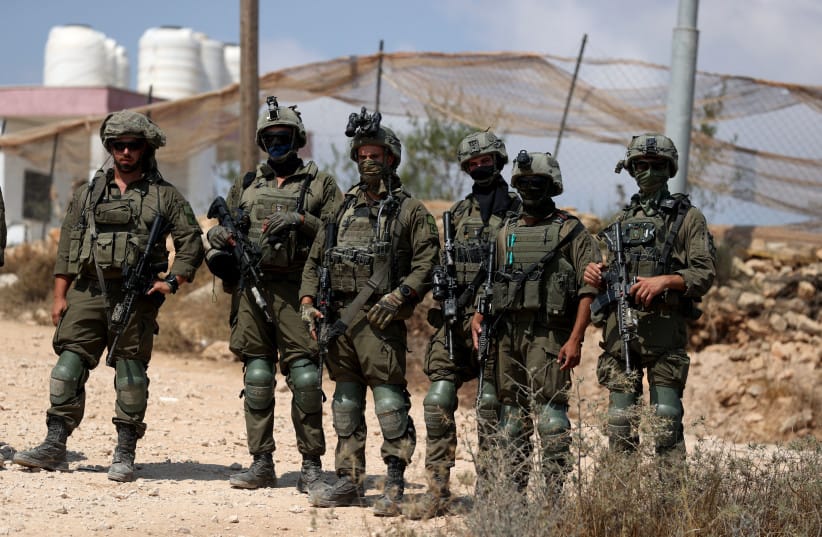 IDF soldiers in the village of Kusra, south of Nablus, West Bank, on August 14, 2026.
