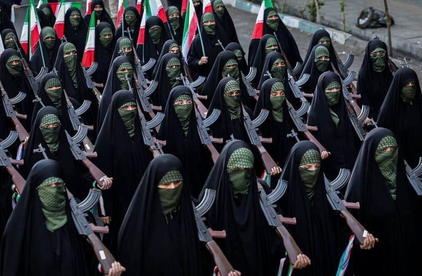 Military forces of the Islamic Republic of Iran conduct street parades and provide military training to supporters in preparation for a potential conflict with the United States and Israel on September 18, 2026 in Tehran, Iran.