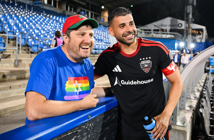 Tai Baribo #9 of D.C. United poses for a photo with a spectator after the MLS match between CF Montréal and D.C. United at Saputo Stadium on August 15, 2026 in Montreal, Quebec, Canada; illustrative.